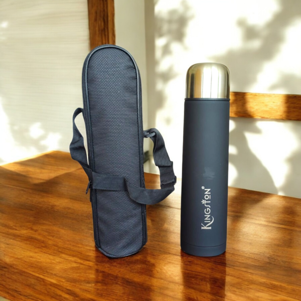 Kingston Aqua Pro Stainless Steel Double Wall Hot Or Cold Vacuum Insulated Flask 1000ml | 24 Hours Hot & Cold Thermos, Easy to Carry, Easy Grip, Rust Proof, Tea, Travel Bottle, Silver - Image 2