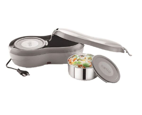 Cello Atom Plug Eat 2 Containers Stainless Steel Electric Lunch Box | Tiffin Box - Image 2