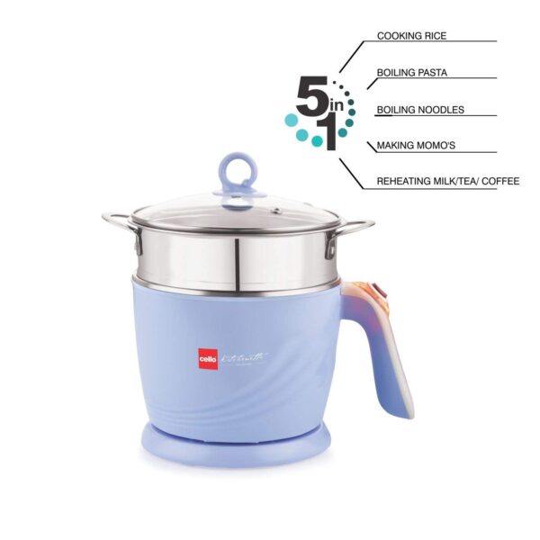Cello 100 B Electric Multi Utility Cooker - 1.2 Litre	| Electric Multi Kettle | Steamer - Image 2