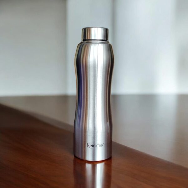 Kingston Mega Slim Stainless Steel Single Wall Fridge Water Bottle 1000ml Silver | Leak Proof | BPA Free | Stain Resistant Travel Friendly Bottle | Spill-Proof, Food Grade Steel | Fridge, Office, School, Travel, Gym, Car - Image 3