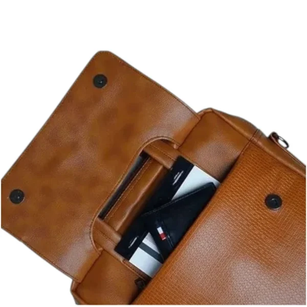 Goblin Arcade Leather Hand Bag With Shoulder Strap | Sling Bag For Men and Women | Unisex Shoulder Bag | Office Messenger Bag | Travel Hand Bag | Brown - Image 3