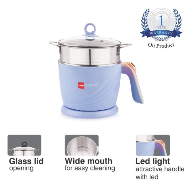 Cello 100 B Electric Multi Utility Cooker - 1.2 Litre	| Electric Multi Kettle | Steamer - Image 3