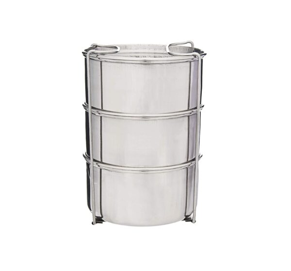 Cello Hot Stuff 3 Stainless Steel Containers Insulated Lunch Box | Leak Proof Tiffin Box | Silver - Image 5