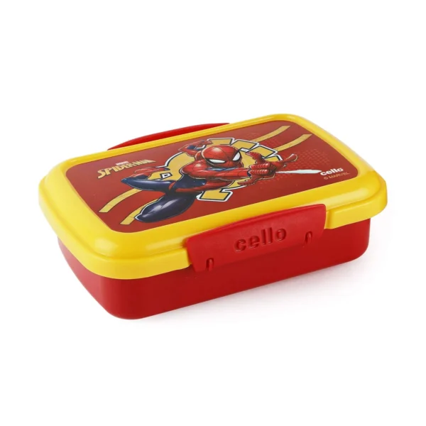 Cello Plastic Joy Lunch Box 650ml & Water Bottle Spiderman 400ml Combo Set (Red) - 2 Pieces | Kids Tiffin Box - Image 4