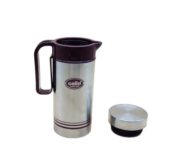 Cello Carolene 5 Pieces Tea Set ((1 Piece Steel Jug, 4 Pieces Tea/Coffee Mugs) | Stainless Steel Vacuum Insulated Tea Flask | Hot Or Cold - Image 2