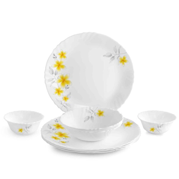 Cello Opalware Imperial Dinner Set Of 10 Pieces | White | Microwave Safe | Crockery Set