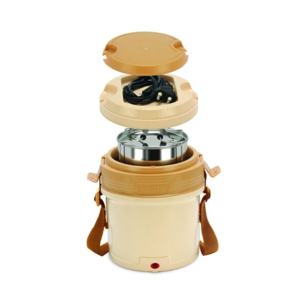 Cello Newton 3 Stainless Steel Container Electric Lunch Box	| Tiffin Box - Image 2