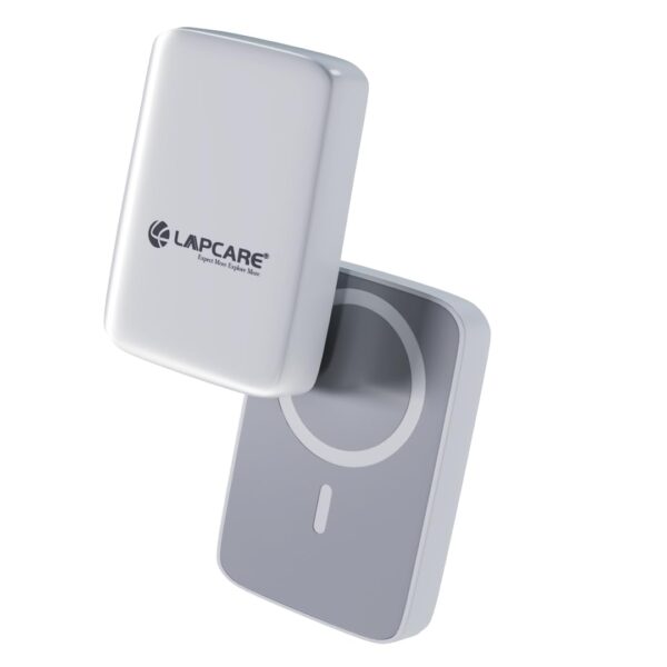 LAPCARE Trust-I Wireless Power Bank, 10000mAh	with Type-C Fast Charging | LED Indicator | White