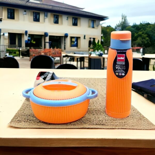 Cello Snack N Sip 2pcs Gift Set (1pc Inner Steel Insulated Casserole + 1pc Water Bottle) - Image 5