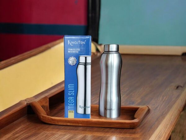 Kingston Mega Slim Stainless Steel Single Wall Fridge Water Bottle 1000ml Silver | Leak Proof | BPA Free | Stain Resistant Travel Friendly Bottle | Spill-Proof, Food Grade Steel | Fridge, Office, School, Travel, Gym, Car - Image 6