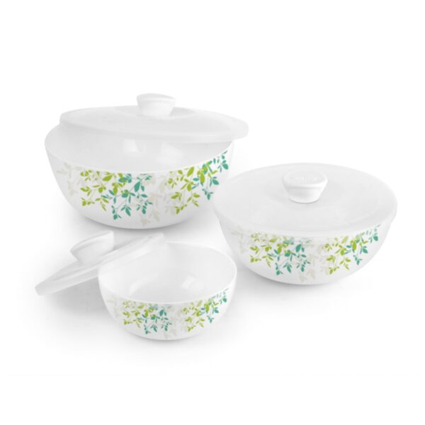 Cello Opalware Royale 3 Pieces Mixing Bowl Set with Lid | White | 500ml, 1000ml, 1500ml - Image 5