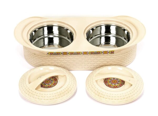Cello Wicker Twin Insulated Casserole (1000ml + 1000ml) - Image 2