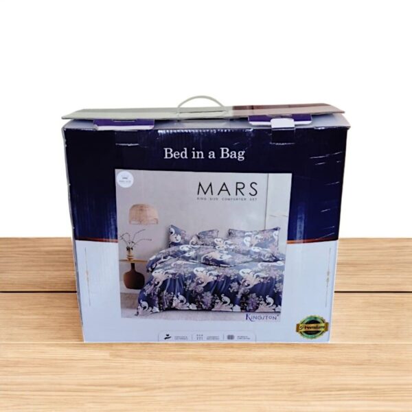 Kingston Mars 4 Pieces Bedding Set (1pc Bedsheet, 2pc Pillow Covers, 1pc Comforter) | Cozy, Soft & Breathable | Comfortable | Double Bed Size - Image 2