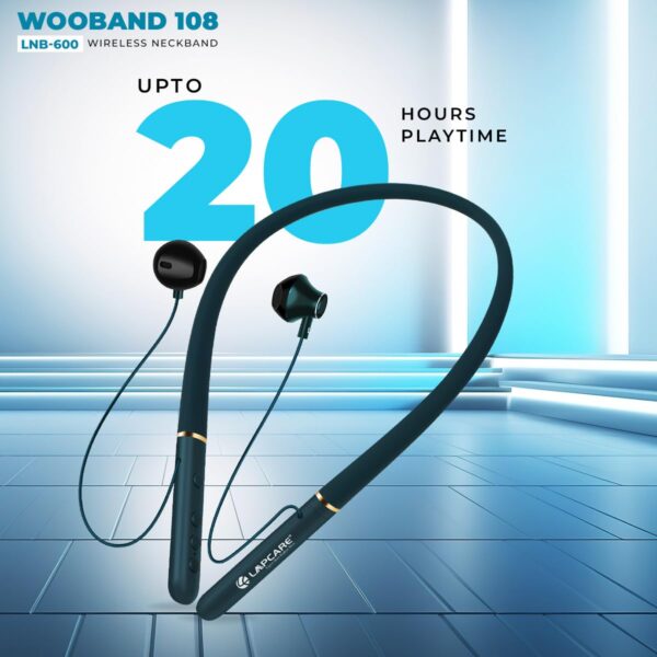 Lapcare Wooband 108 Wireless in Ear Bluetooth V5.3 Neckband with Upto 20Hrs Playtime - Image 7