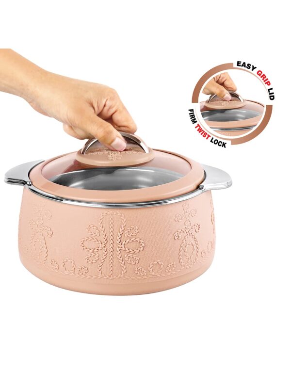Cello Royale 3 Pieces Stainless Steel Insulated Casserole Set (600+1100+1600ML) | Hot Pot Combo - Image 6