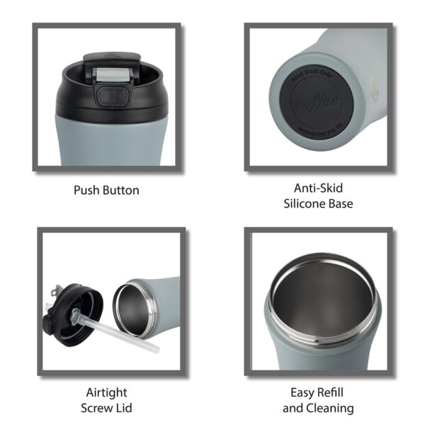 Cello Duro Tuff Stainless Steel Vacuum Insulated Coffee Mate Travel Flask 550ml | Coffee Mug | Hot Or Cold | Leak Proof | Inner Copper Coating - Image 5