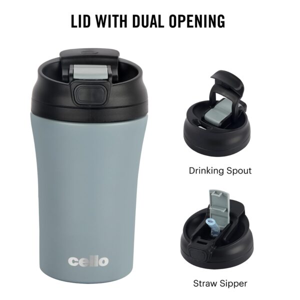 Cello Duro Tuff Stainless Steel Vacuum Insulated Coffee Mate Travel Flask 550ml | Coffee Mug | Hot Or Cold | Leak Proof | Inner Copper Coating - Image 4