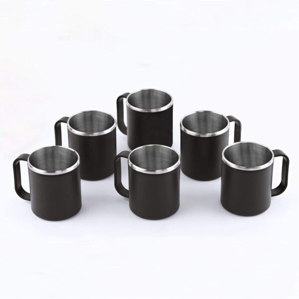 Cello Expresso 6 Pieces Steel Tea/Coffee Mug Set