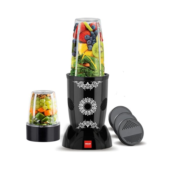CELLO BlendMix (AC) Electric Nutri Mixer, Blender & Grinder With 2 Jars (Black) - Image 5