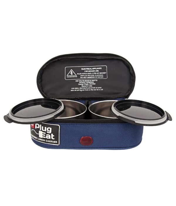 Cello Proton 2 Containers Stainless Steel Electric Lunch Box	| Tiffin Box With Pouch - Image 4