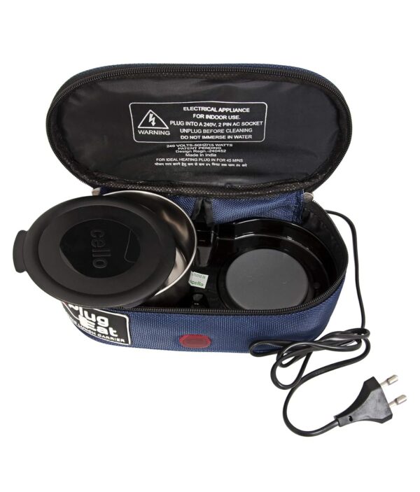 Cello Proton 2 Containers Stainless Steel Electric Lunch Box	| Tiffin Box With Pouch - Image 3