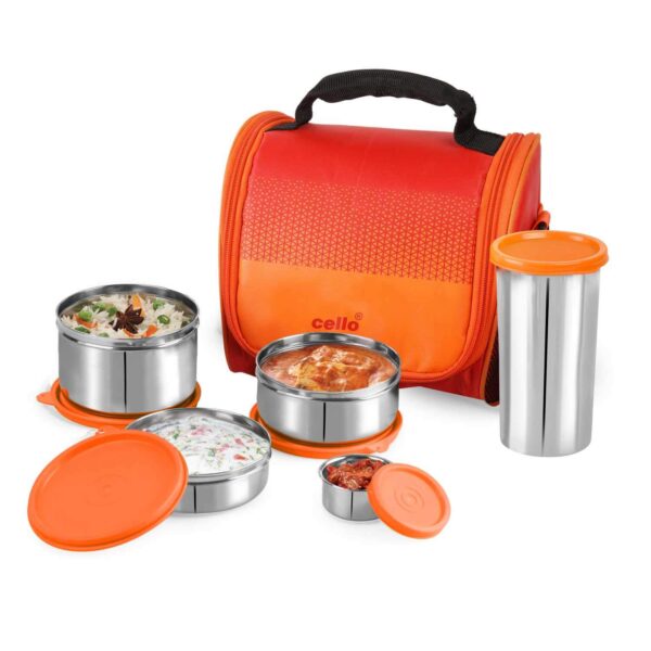 Cello Max Fresh Matiz Lunch Box Combo | Stainless Steel Tiffin Box and Tumbler Set | Lunch Box with Jacket | Leak Proof - Image 4
