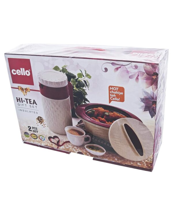 Cello Hi Tea 2 Pieces Gift Set (Casserole & Jug) | Vacuum Insulated Water Flask | Hot & Cold Leak Proof Hot Pot - Image 4
