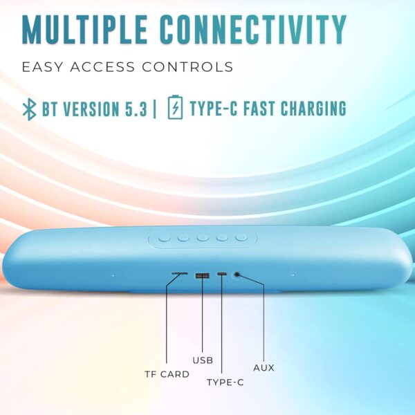 LAPCARE Musi Bar VI Bluetooth Speaker 5.3 Soundbar with 16W RMS with Dynamic Drivers |Stereo Sound - Image 5
