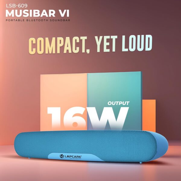 LAPCARE Musi Bar VI Bluetooth Speaker 5.3 Soundbar with 16W RMS with Dynamic Drivers |Stereo Sound - Image 2