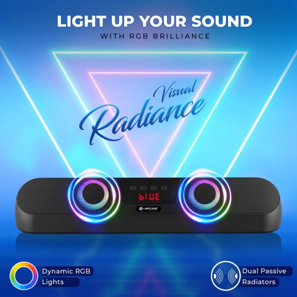 LAPCARE Musi Bar III Dynamic RGB Light Bluetooth Speaker 5.0 Soundbar with 16W RMS with TWS (LSB-603) - Image 2