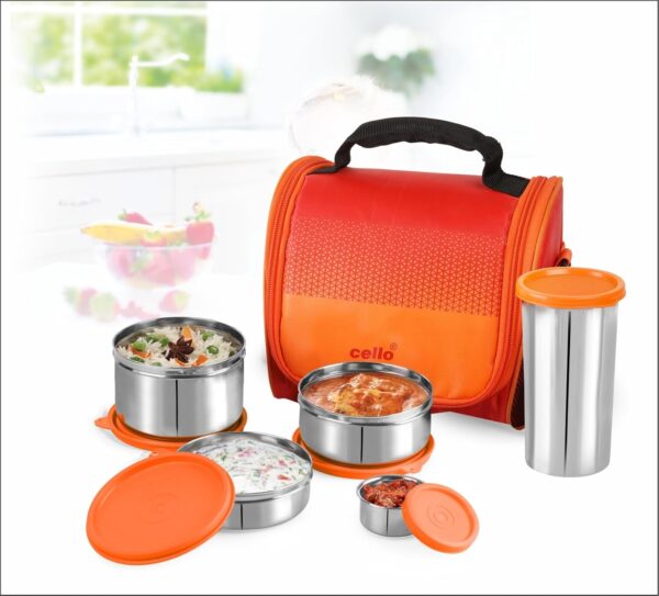 Cello Max Fresh Matiz Lunch Box Combo | Stainless Steel Tiffin Box and Tumbler Set | Lunch Box with Jacket | Leak Proof - Image 5