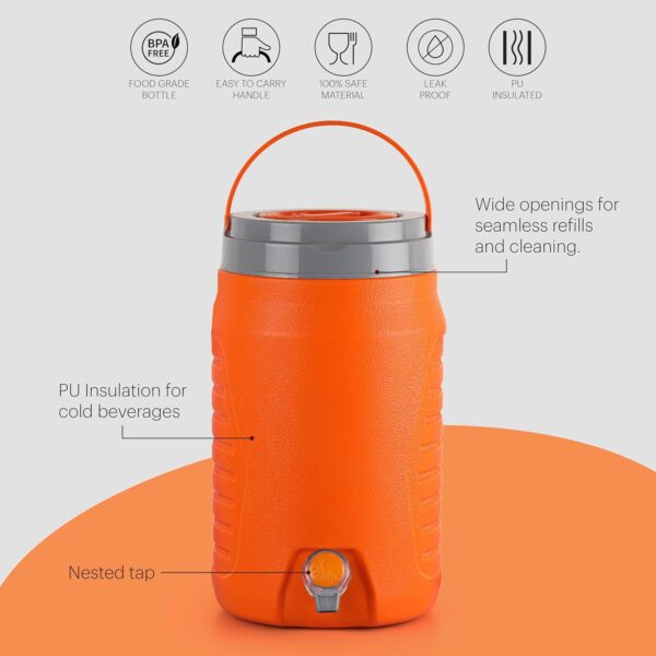 Cello Igloo 6000ml Plastic Insulated Water Jug | Thermos | Inner Stainless Steel | 6 Liter | Large Size - Image 2