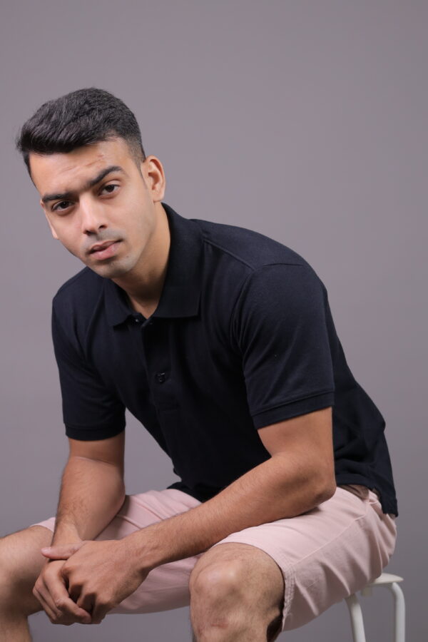 MAFATLAL Classic Basic Plain Polo Neck Tshirt For Mens | Half Sleeve | Solid Cotton Casual Tshirt For Boy | Navy Blue - Image 5