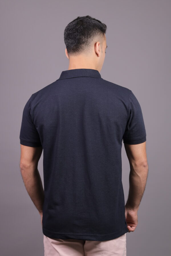 MAFATLAL Classic Basic Plain Polo Neck Tshirt For Mens | Half Sleeve | Solid Cotton Casual Tshirt For Boy | Navy Blue - Image 6