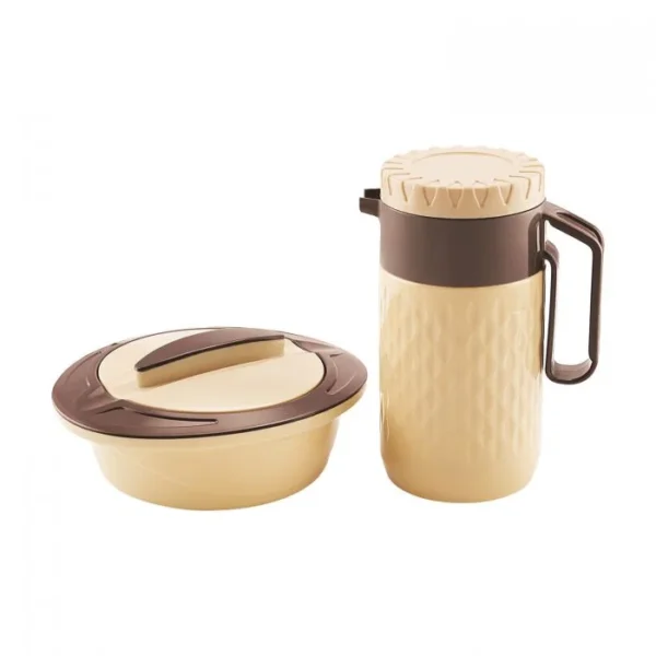 Cello Hi Tea 2 Pieces Gift Set (Casserole & Jug) | Vacuum Insulated Water Flask | Hot & Cold Leak Proof Hot Pot