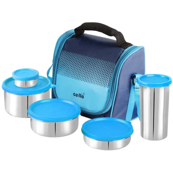 Cello Max Fresh Matiz Lunch Box Combo | Stainless Steel Tiffin Box and Tumbler Set | Lunch Box with Jacket | Leak Proof