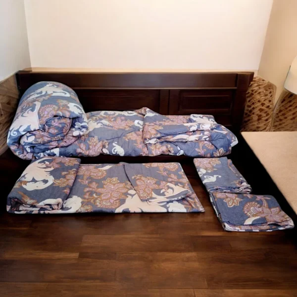 Kingston Mars 4 Pieces Bedding Set (1pc Bedsheet, 2pc Pillow Covers, 1pc Comforter) | Cozy, Soft & Breathable | Comfortable | Double Bed Size