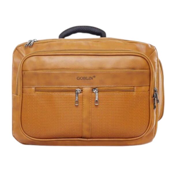 Goblin Arcade Hybrid Plus 24.30 Liter Travel Cum Office Bag with 16 Inch Laptop Compartment, Trolley Duffle Bag, Messenger Bag | Trolley Office Bag With Shoulder Bag For Men and Women | Smooth Wheels, Vegan Leather - 1 Year Warranty (Tang)
