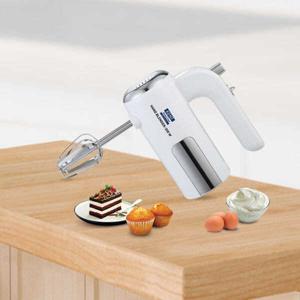 Kent Electric Hand Blender 200W (16113 ) | Hand Mixer | Multiple Beaters & Dough Hooks | White
