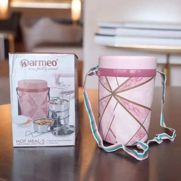 Warmeo Hot Meal 5 Containers Stainless Steel Insulated Tiffin Box - Image 2