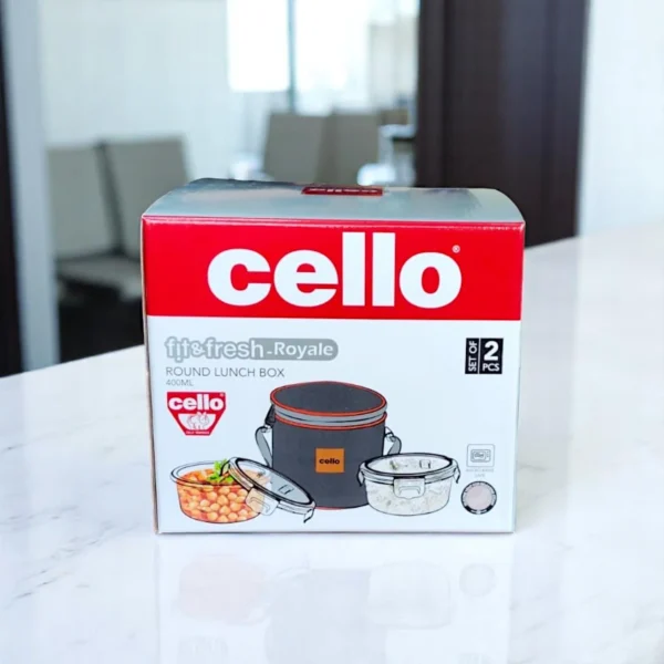 Cello Fit & Fresh Royale 2 Round Glass Container Lunch Box 400ml - Image 3