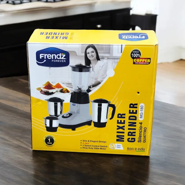 Frendz MG-180 Silencio-4 Quattro Electric Mixer Grinder 550W - Image 4