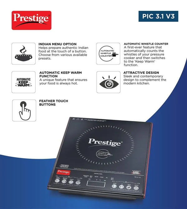 Prestige PIC 3.1 V3 2000-Watt Electric Induction Cooktop - Image 5