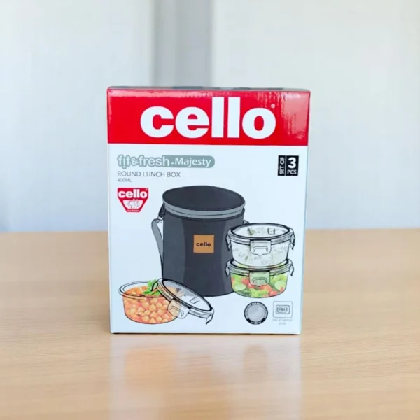 Cello Glassware Fit & Fresh Majesty 3 Round Container Lunch Box 400ml - Image 3