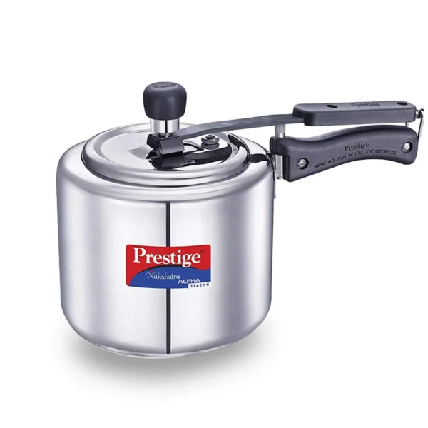 Prestige Svachh Nakshatra Alpha Stainless Steel Pressure Cooker - 3 Litre | Inner Lid | Silver