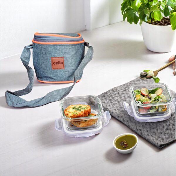 Cello Glassware Fit & Fresh Royale 2 Square Container Lunch Box 320ml