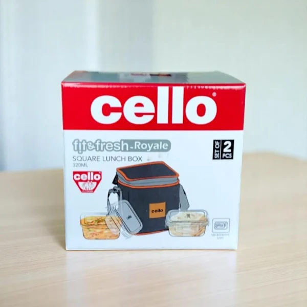Cello Glassware Fit & Fresh Royale 2 Square Container Lunch Box 320ml - Image 3