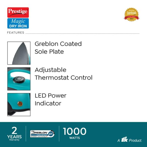 Prestige PDI-07 Magic Dry Iron - 1000W - Image 5