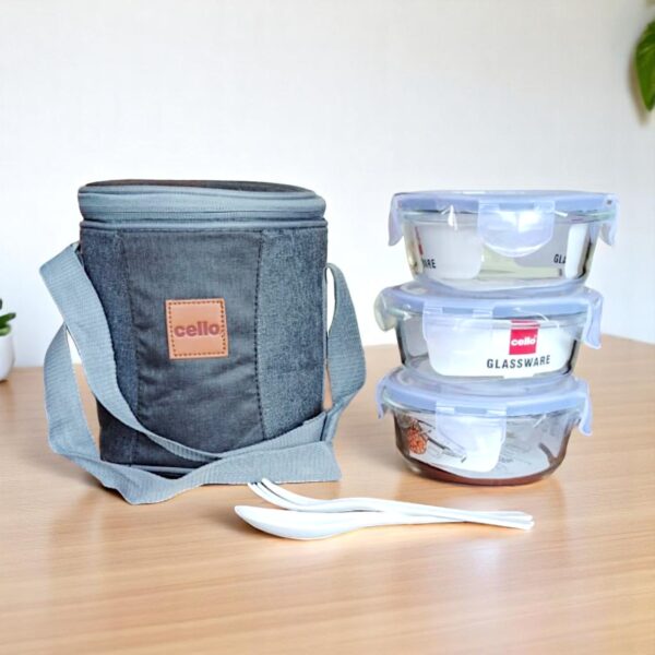 Cello Glassware Fit & Fresh Majesty 3 Round Container Lunch Box 400ml