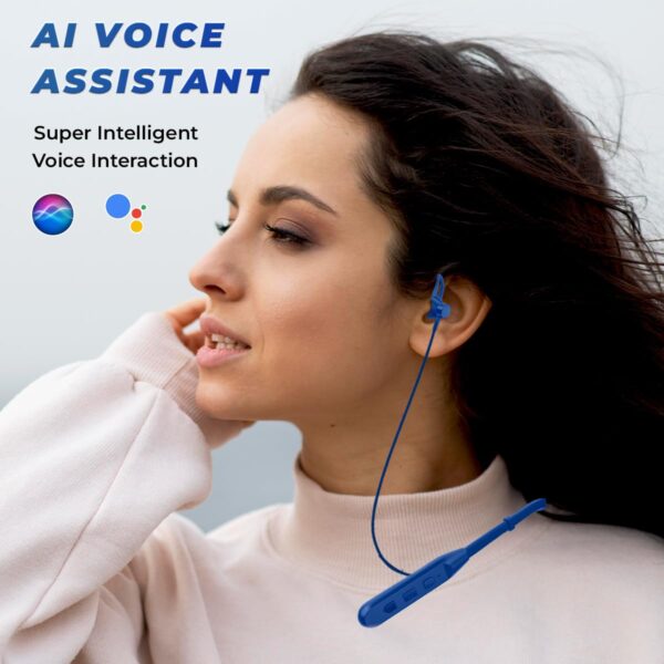 Lapcare Wooband 105 Bluetooth Wireless Neckband Blue (LNB-123) | Blue | Super Fast Charging| IPX5|Type C Charging - Image 7